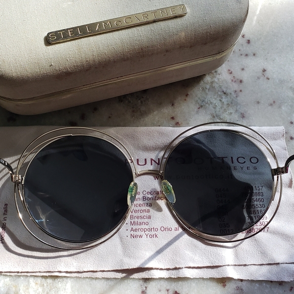 Chloe Women's CE114S CE/114/S 731 Gold/Grey Crystal Fashion Round Sunglasses - Picture 7 of 16